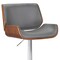 Armen Living London Gray Faux Leather Adjustable Height Swivel Walnut Wood and Chrome Bar Stool LCLOSWBAGRWA - alternate 7